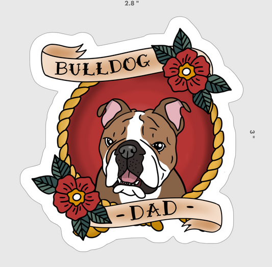 Bulldog Dad Sticker